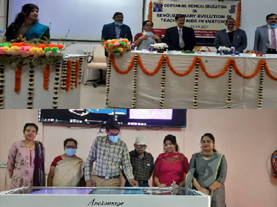 CME on “Revolutionary evolution of teaching aids in anatomy” conducted on 22.1.21 in the department of Anatomy and installation of the anatomage table for demonstrating virtual dissection to students and faculty.